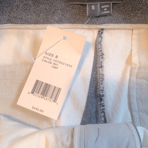 Vince sample piece blue/white cotton vertical striped pants - Picture 13 of 14